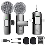 PoP voice 3 in 1 Wireless Mini Microphone for iPhone Android Camera iPad, Lavalier Microphone with Noise Reduction, Lapel Lav Mic with Noise Reduction for Video Recording Vlog YouTube TikTok
