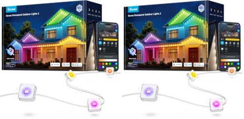 Image of Govee Permanent Outdoor Lights 2, 100ft RGBIC Outdoor Lights with 100 Modes (Pack of 2)