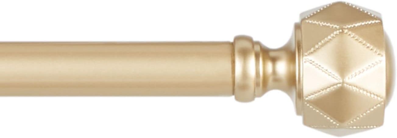 EXCLUSIVE HOME Regal 1" Window Curtain Rod and Finial Set, Adjustable 36"-72", Gold