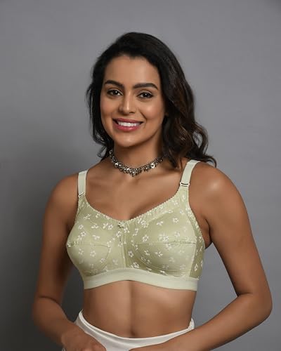 Image of XCARE Women's Non-Padded,Non-Wired,Full Coverage,Seamed 100% Cotton Fabric Comfortable, Soft & Breathable, Adjustable Straps, Multicolor, Everyday Comfort Heavy Brust Bra (Pack of 3)