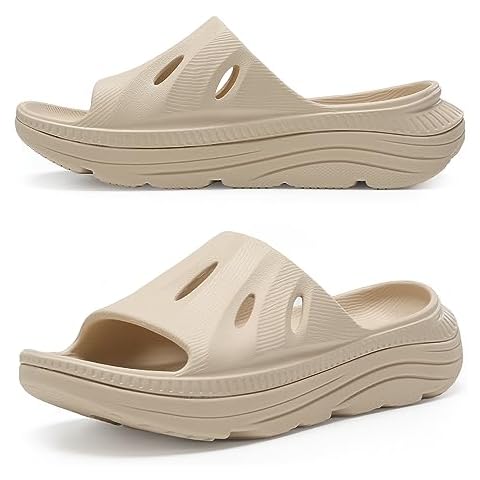 ARISIC Recovery Slides Sandals for Women Plantar Fasciitis Thick Cushion Orthotic Men Athletic Slides Lightweight Comfort Women Cloud Slippers Arch Support of Indoor Outdoor Cover