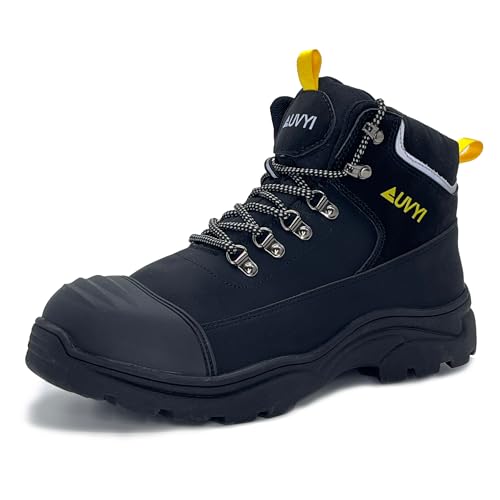 Waterproof Work Boots For Men - Steel Toe Boots Comfortable Safety Wide Toe Shoes for Men, Slip Resistant botas de trabajo para hombre Work Shoes for Industrial & Construction