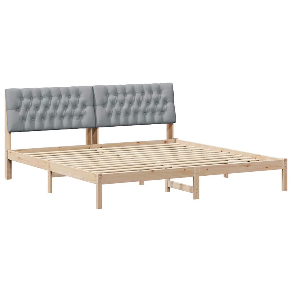 Tapicerowane wezgłowie platformowa sosnowe 200 x 200 cm Brązowy