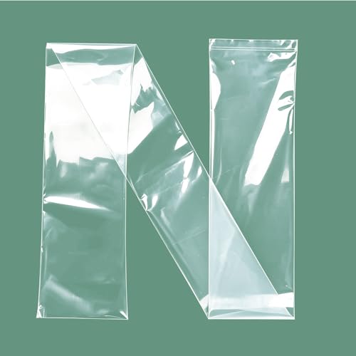 Xsourcer Plastic Poster Sleeves 20 Pack 6 x 50 Inch Acid-Free Clear Storage Bag Waterproof Flat Open Poly Long Narrow Tube for Blueprint Collection Painting Artwork Fishing Rod and Umbrella 2Mil
