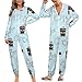 AKBLVS Coffee Hooded Onesie Pajamas Sets for Women Men Long Sleeves Fashion Couple One-Piece Zip-up Cosplay Party XL
