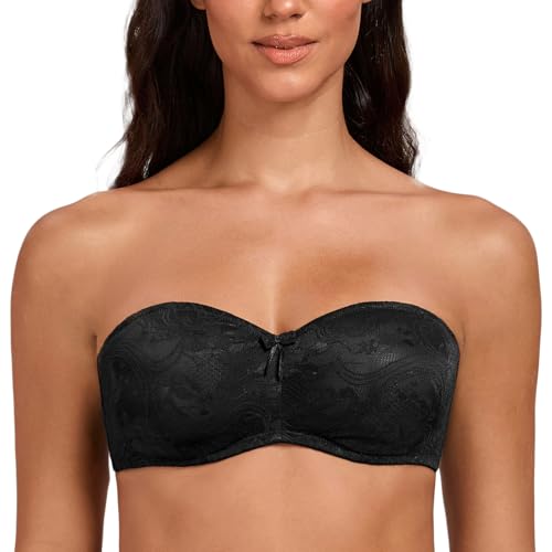 Soutien-gorge bandeau femme effet minimizer galbant et invisible sous les vêtements
