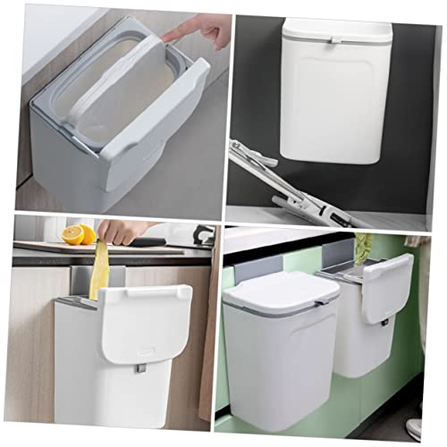 Caneca de basura blanca rectangular para colgar 9L miniatura 6