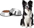 2 Pack Dog Bowls Stainless Steel,large dog bowl,Dog Pet Feeder Bowls With Non-slip Rubber Bases, Dog Plate Bowls Water Bowls for Small Medium and Large Dogs