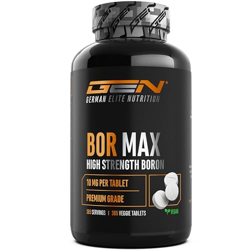 Bor Max - 365 comprimidos con 10 mg de boro puro - Sin aditivos indeseables, alta dosis, vegano