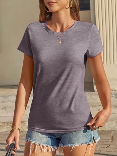 Image of UNCLECAT Womens Short Sleeve Tops Summer Basic T Shirts Casual Crewneck Tee