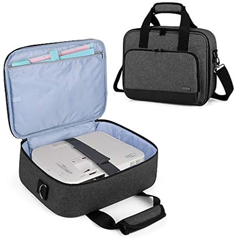 Luxja Projector Bag, Projector Case with Storage Pockets for Accessories (Compatible with Most Major Projectors), 34,3 CM x 25,4 CM x 10,8 CM, Black Cover