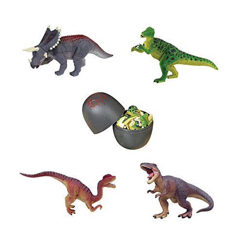 ARTKAL Assorted 4pcs/Set of 5th Generation 3D Dinosaur Puzzles Pentaceratops Iguandon Tyrannosaurus Dllophosaurus DIY Dino Egg Kids Educational Toy 4666s