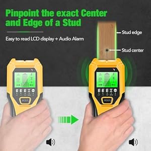 Stud Finder Wall Scanner 5 in 1 Multifunctional Upgraded Smart Wall Scanner, Stud Sensor Beam Detector with Battery for Wood Metal and AC Wire Detection, Comes with HD LCD Display and Audio Alarm — photo 6 of 6