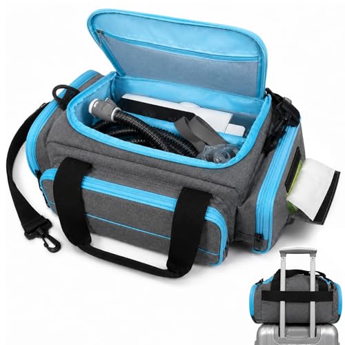 CPAP Travel Bag for ResMed AirSense 11 & 10 Portable CPAP Case for CPAP Machine Supplies and Accessories Medical Travel Carrying Case Fits CPAP Mask Hose Filter and Power Cord with Wipes Pocket