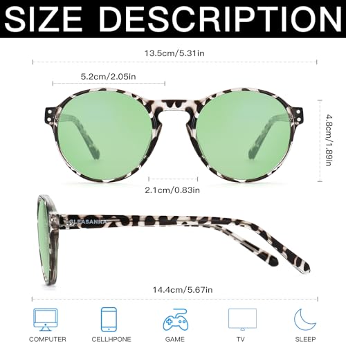 Image of Sleep Glasses for 99.9% Blue Light Glasses Dual AR Coatings Green Lens for Computer Gaming Reduce Eyestrain