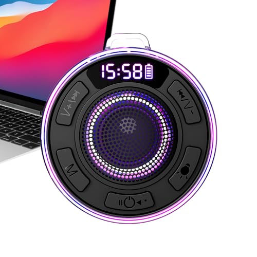 Altavoz portátil – Reproductor impermeable inalámbrico, sonido compacto de viaje, sistema de subwoofer al aire libre, unidad de graves profundos, compañero de música resistente y potente soporte de