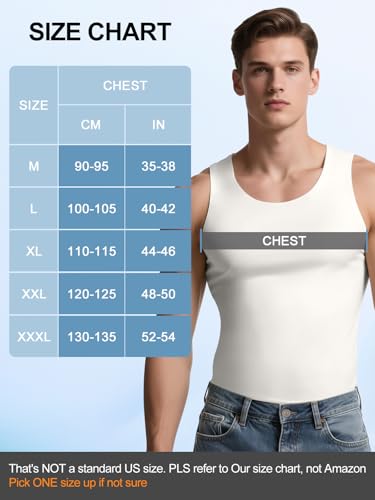 Odoland Men's 3 Pack Seamless Compression Shirt Body Shaper Vest, Ice Silk Invisible Shapewear Tank Tops2