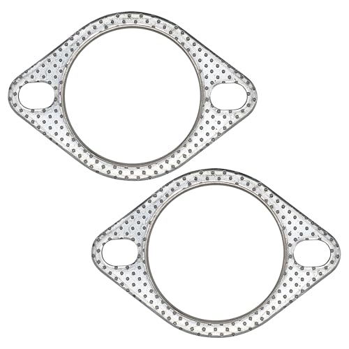 Image of 2.75 Inch 70mm Exhaust Gasket 2 Bolt for Muffler Flange Manifold High Temperature Graphite w /Fire Ring 2 Pcs