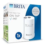 BRITA Filterkartusche ON TAP V-MF für ON TAP Pro V-MF Wasserfilter für den Wasserhahn (600l) - Ersatzkartusche reduziert 99,99% Bakterien, Chlor, Mikroplastik und Metalle wie Blei und Kupfer