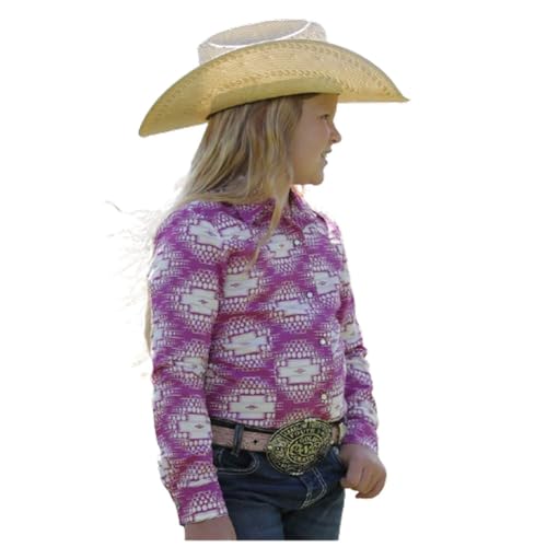 Cruel Girl Girls' Long Sleeve Western Snap Shirt - Pink