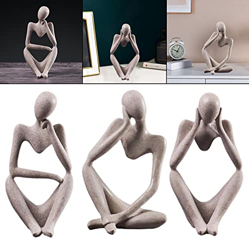 2 Peças de Escultura de Estatueta de Escritório Estante de Livros Estátuas de Resina Ornamentos