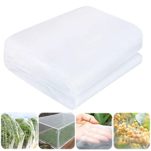 Filet Anti Insecte, 2.5 x 10 m Filet Jardin Potager, Filets pour Jardin Filet de Protection Filet Anti Insecte Potager pour Jardins, Vergers, Serres et Fermes (Blanc)