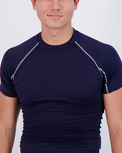 4 Pack: Mens Short Sleeve Shirts Compression Shirt Base Layer Men Tight Thermal Undershirt Active Fitness Training Athletic T-Shirt Quick Dry Fit Workout Sports Rashguard Gym Running Top - Set 7, Xl #TOP3