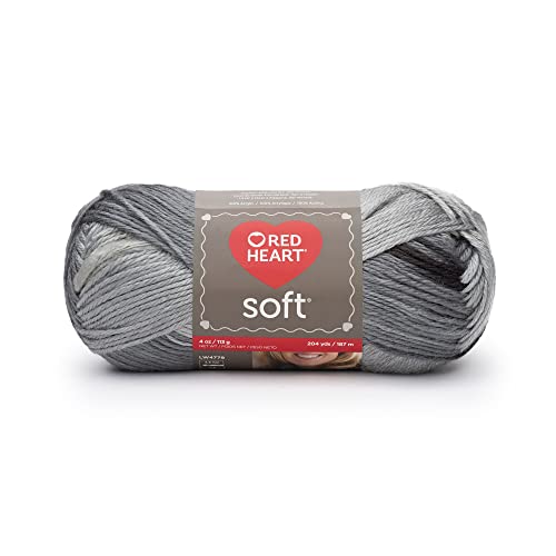 Image of Red Heart Soft Grayscale Yarn - 3 Pack of 113g /4oz - Acrylic - 4 Medium (Worsted) - 256 Yards - Knitting /Crochet