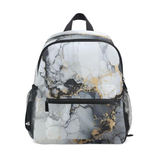 Sac à dos enfant marbre blanc pour école maternelle et primaire