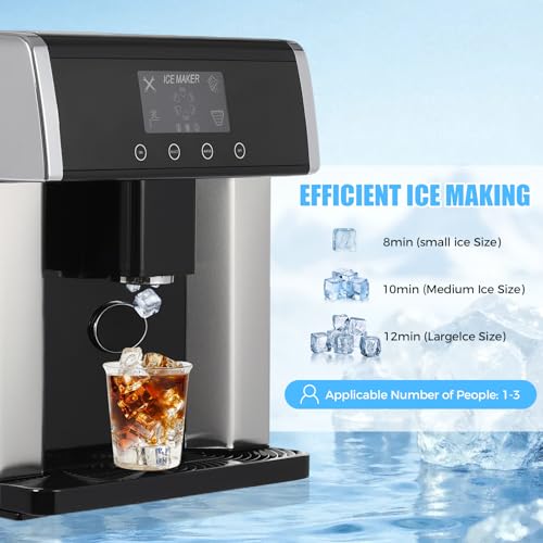 Fabricadora de hielo de mostrador 2 en 1 acero inoxidable miniatura 6