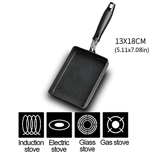 Draagbare rechthoekige pan, Tamagoyaki, non-stick Medische steen, anti-uitbarsting handvat, Japanse stijl kleine pan… - Afbeelding 3