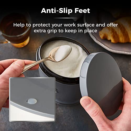 Tower Belle Set of 3 Canisters, Tea/Coffee/Sugar Storage, Graphite, Steel, Grey - Cosy Home Interiors Tower Belle Set of 3 Canisters, Tea/Coffee/Sugar Storage, Graphite, Steel, Grey - Image 6