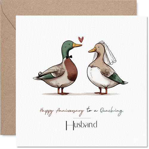 Stuff4 Funny Anniversary Card for Husband, Quack Up Your Anniversary
