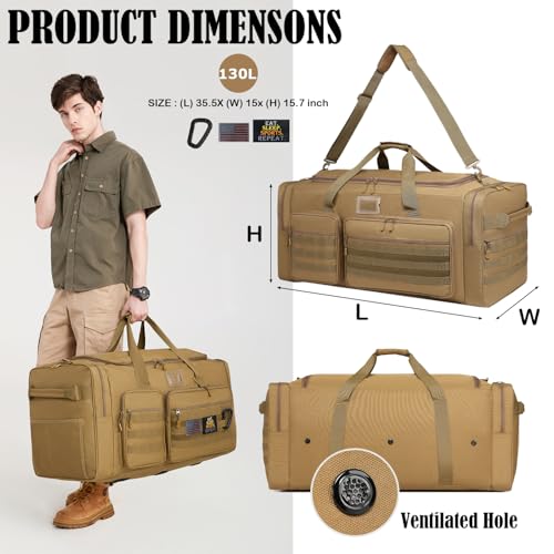 Image of 130L Extra Large Duffle Bag for Men, Heavy Duty Large Duffle Bag for Travel