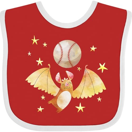 inktastic Bat Flying with Baseball Baby Bib