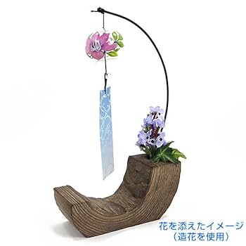 Amazon.co.jp: 風鈴 ガラス 舟型会津桐卓上風鈴 鉄仙 R-283 一輪