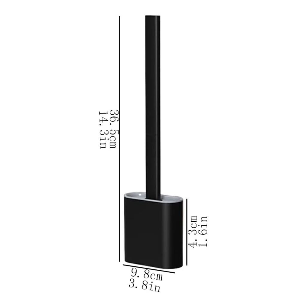 Escobilla WC Cepillo de baño con Mango de Resina, Cabezal de Cepillo de Goma termoplástica, for Base de baño, Suelo, Montaje en Pared Escobillero
