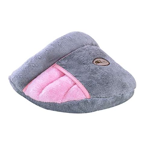 Yowablo Hundebett Tierbett Haustierbett Katzensofa Haustierkorb Hundecouch Haustier Schlafsack Katze Schlafsäcke Haustier Haus Katzenhaus Haustierhöhle Katze Matte (43 * 41 * 20cm,Grau) Cover