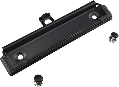 HAHIYO - Juego de 5 clips para portadocumentos de 12 cm de metal negro, con resorte y agarre de goma, agujero para colgar y remaches -