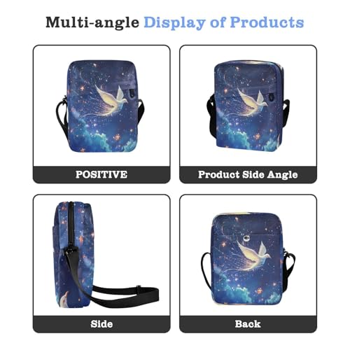 Aesthetic Beauty Birds mens messenger bag men's shoulder bag Casual Womens Purse Adjustable Strap for Travel work4