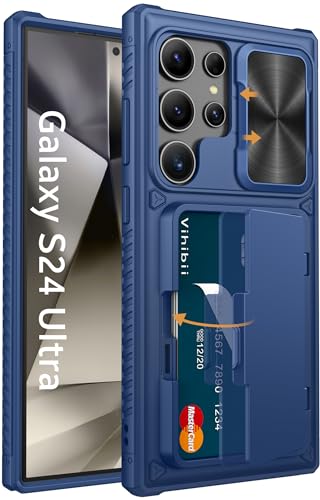 Coque Samsung Galaxy S24 Ultra bleu multi-fonctions antichoc avec béquille intégrée