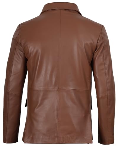 Image of Decrum Lambskin Leather Blazer for Men - Genuine Leather Sport Coat for Formal & Business Casual