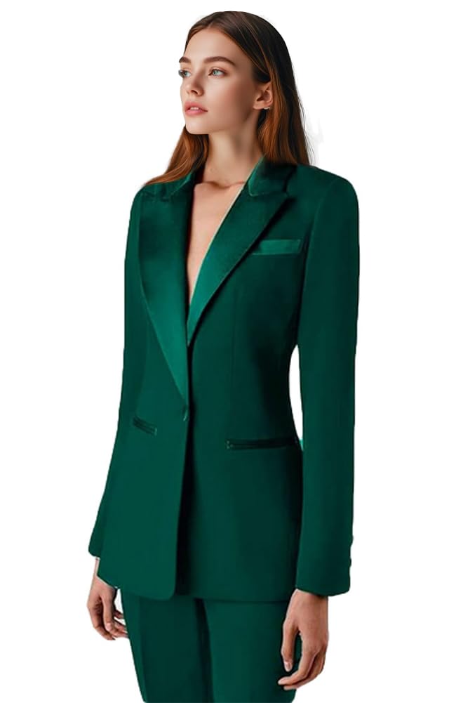 Costume deux pièces pour femme - Coupe ajustée - Blazer et pantalon - Tenue décontractée - Tenue de bal de fin d'année