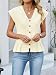 Bellcoco Crop Tank Tops for Women 2026 V Neck Cute Spring Summer Cap Sleeveless Button Down Shirts Blouse Beach Vacation Clothes Y2K Going Out Vests Top Beige M