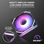 Redragon GCF012 Standard 120mm PC Case Fan, Daisy-Chain Connection, 5V 3Pin ARGB Lighting, 4 Pin PWM Case Fan, for Radiator/Computer Case Cooling, 120x120x25mm, 3 Pack, Black - Image 5