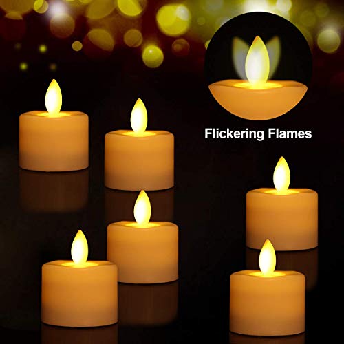 Battery Operated Flameless Fake Tea Candles Set Of 12,Flickering Moving Wick Led Tea Light With Remote Control Timer For Seasonal Festival Celebration Thanksgiving & Christmas #TOP3