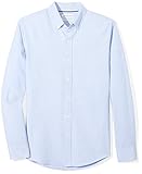 Amazon Essentials Camisa Oxford de Manga Larga de Ajuste Entallado Hombre, Azul, XS