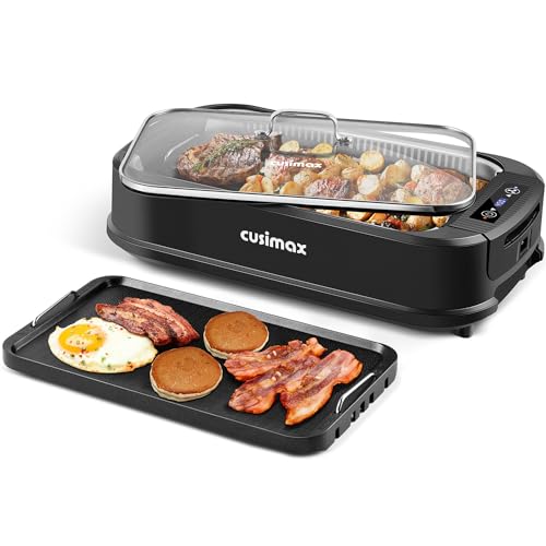 CUSIMAX Indoor Grill, Electric Smokeless Grill, 1500W Korean BBQ Grill