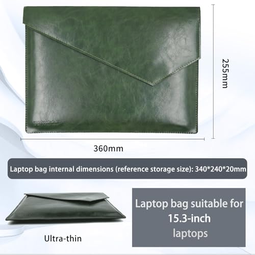 Funda de cuero PU para laptop 15.3 pulgadas verde miniatura 2