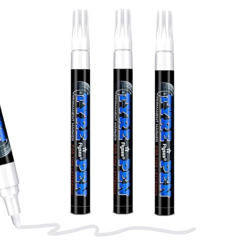 3 lápices blancos resistentes al agua, lápiz de pintura blanco, resistente al agua, bolígrafo de gelblanco, lápiz de pintura blanco para coche, alta capacidad, resistente al agua, para neumáticos de